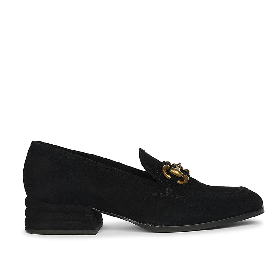 Saint Jacqueline Black  Suede Leather Moccasins