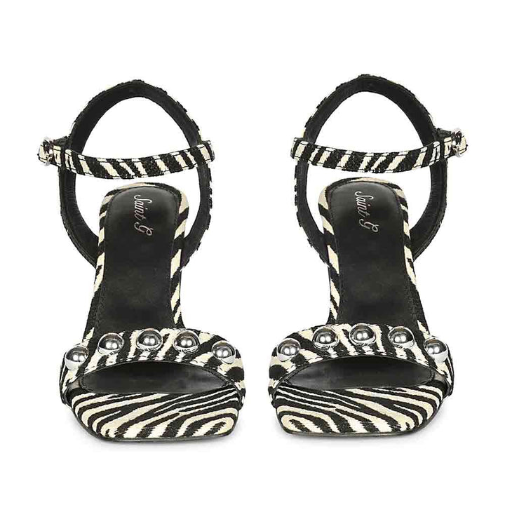 Saint Avery White Leopard Raffia High Block Heels