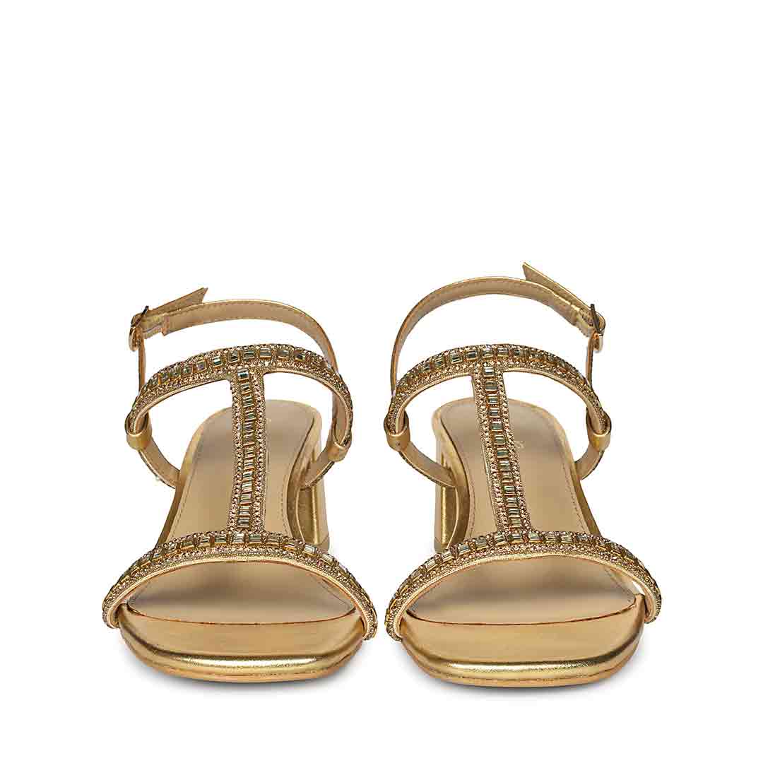 Saint Juno Golden Hour Jewel Leather Block Heel