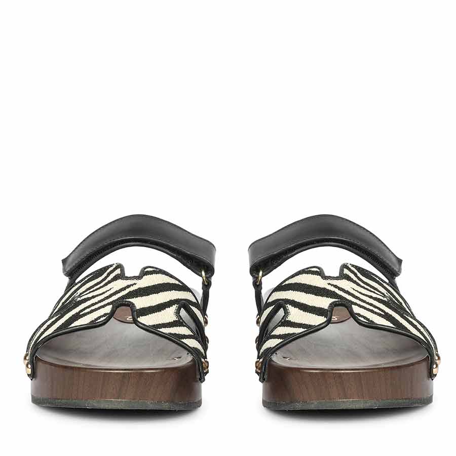 Saint Mikayla Black Leather Platform Sandals