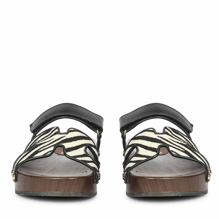 Saint Mikayla Black Leather Platform Sandals