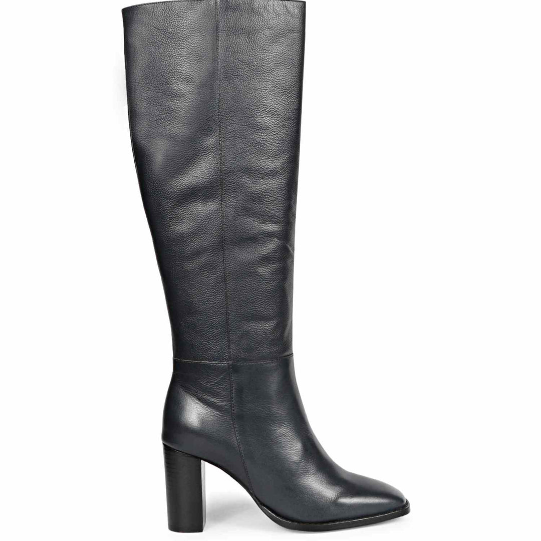 Saint Lia Blue Leather Knee High Slouch Boots