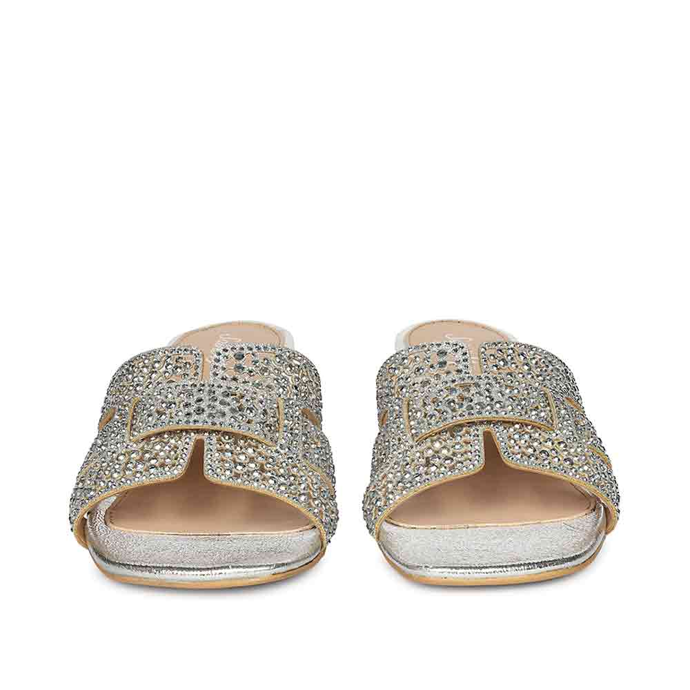 Saint Silver Leather Block Heels