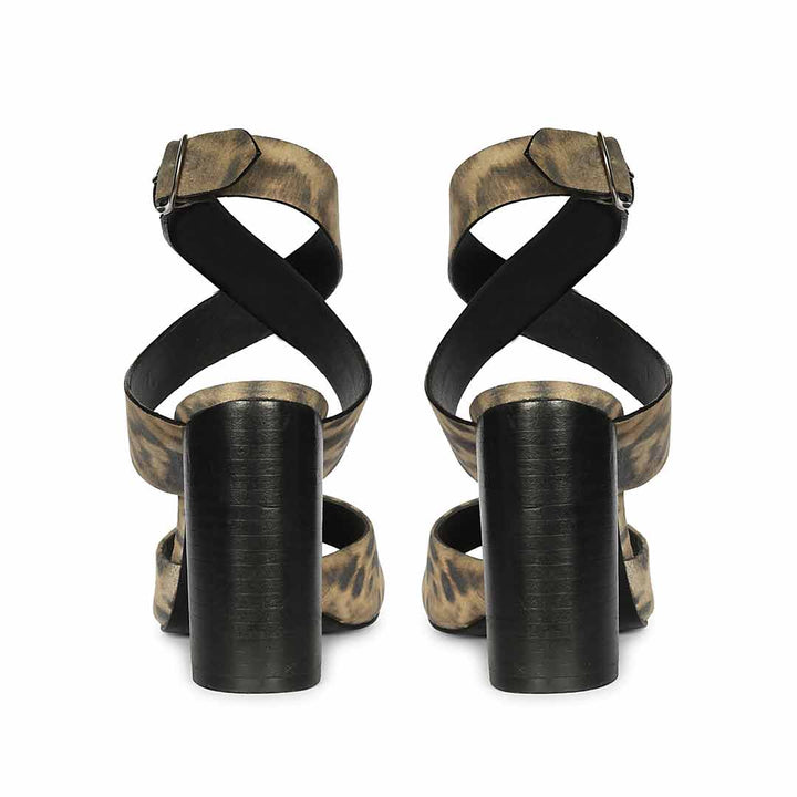 Saint Maelle Leopard Suede Leather Heels