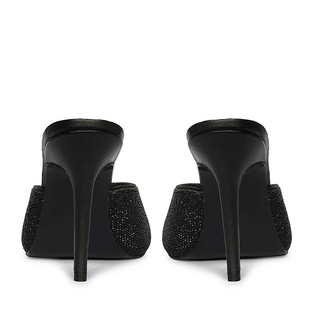 Saint Estrella Black Crystal Stiletto Heels