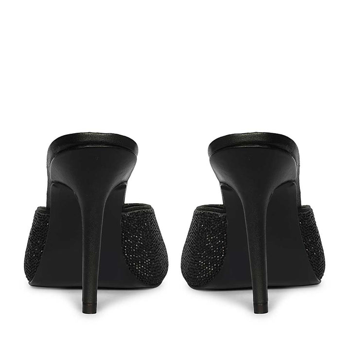 Saint Estrella Black Crystal Stiletto Heels