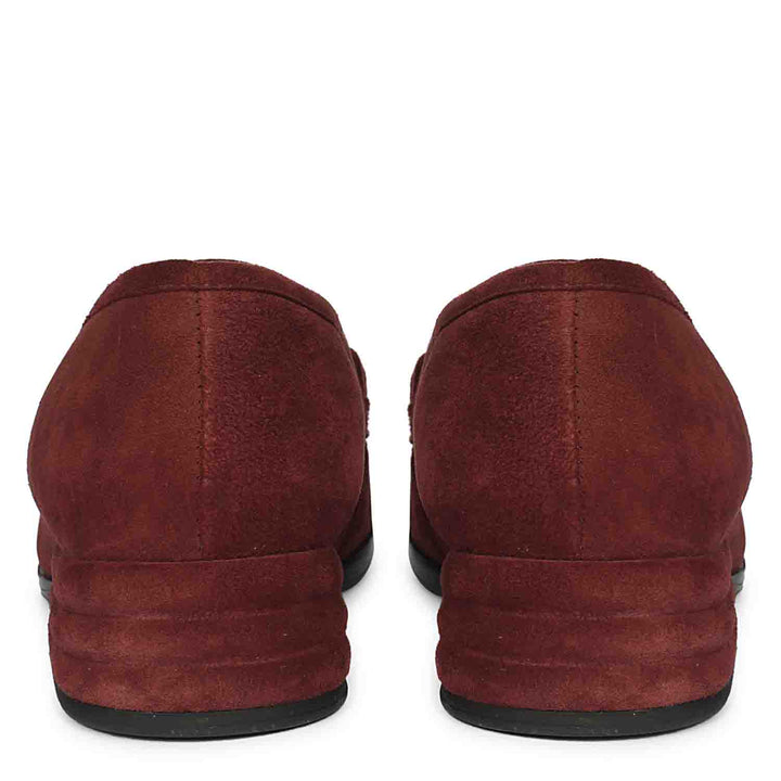 Saint Jacqueline Burgundy  Suede Leather Moccasins