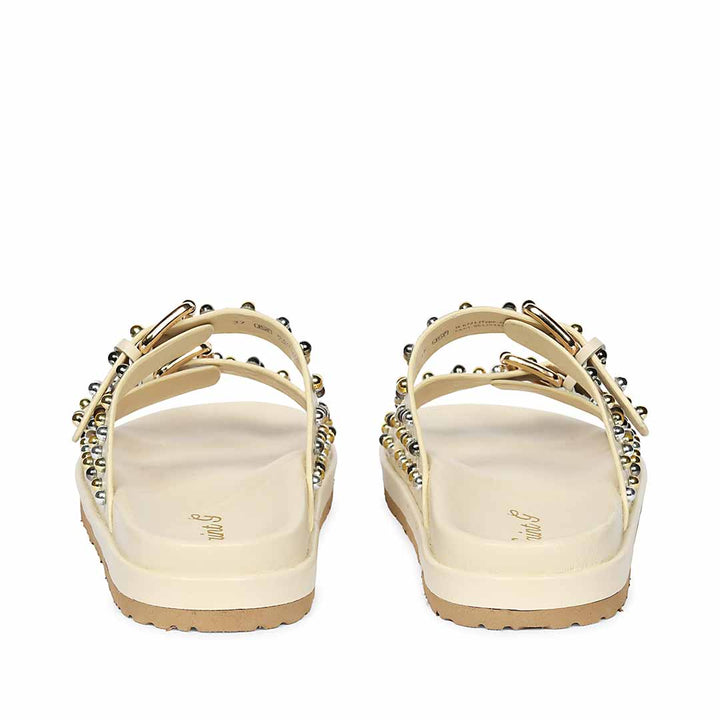 Saint Marnie Off-White Studded Leather Footbed Sandals