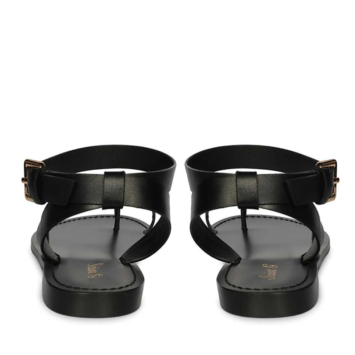 Saint Black Leather Flat