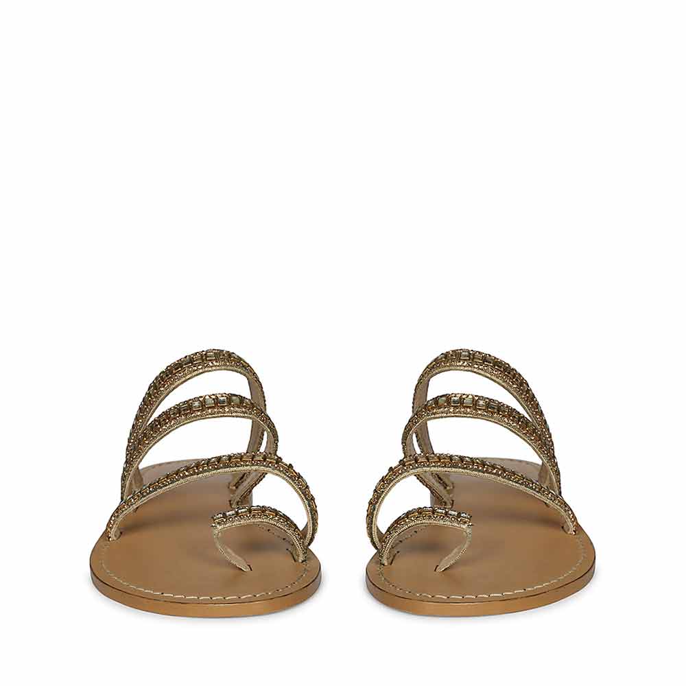 Saint Amber Stone Gold Leather Flats