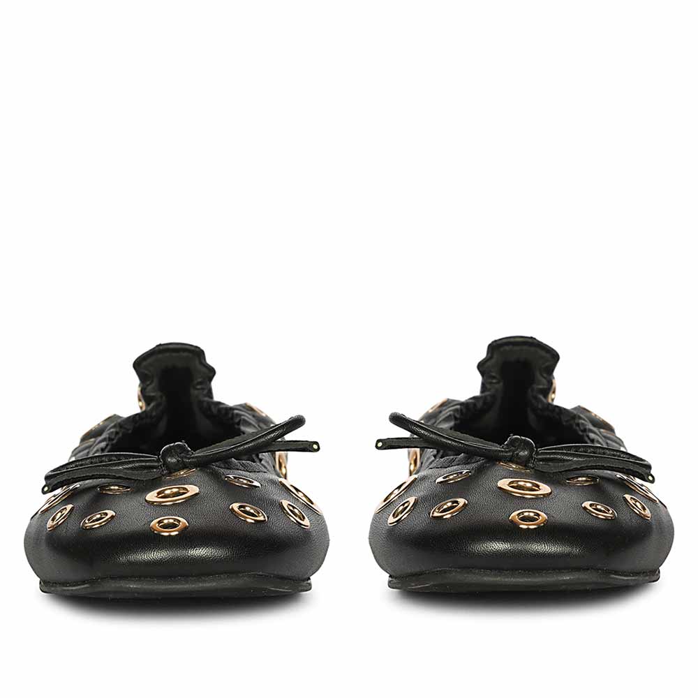 Saint Rovella Black Eyelet Ballet Flats