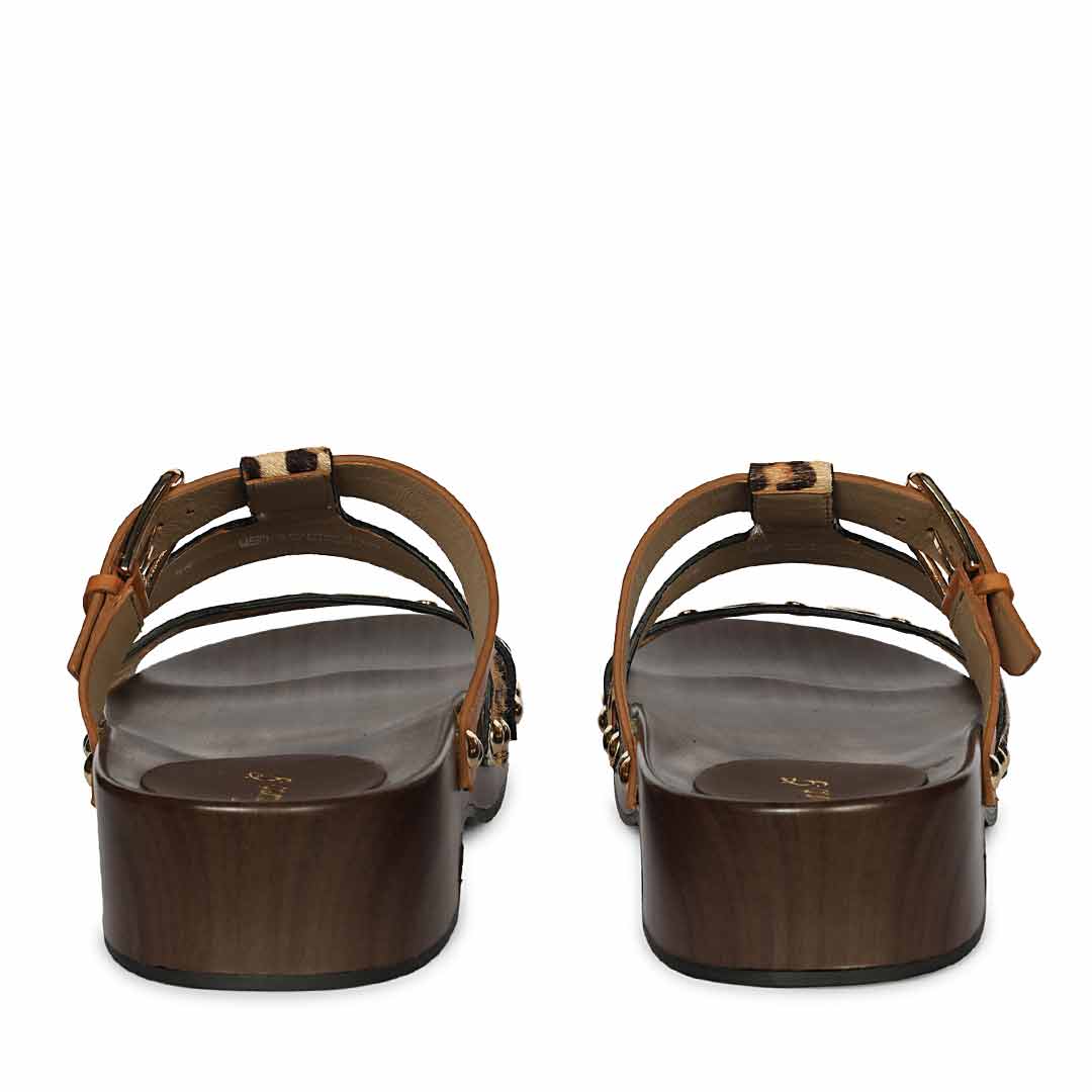 Saint Avely Embellished Black Leather Platform Sandals