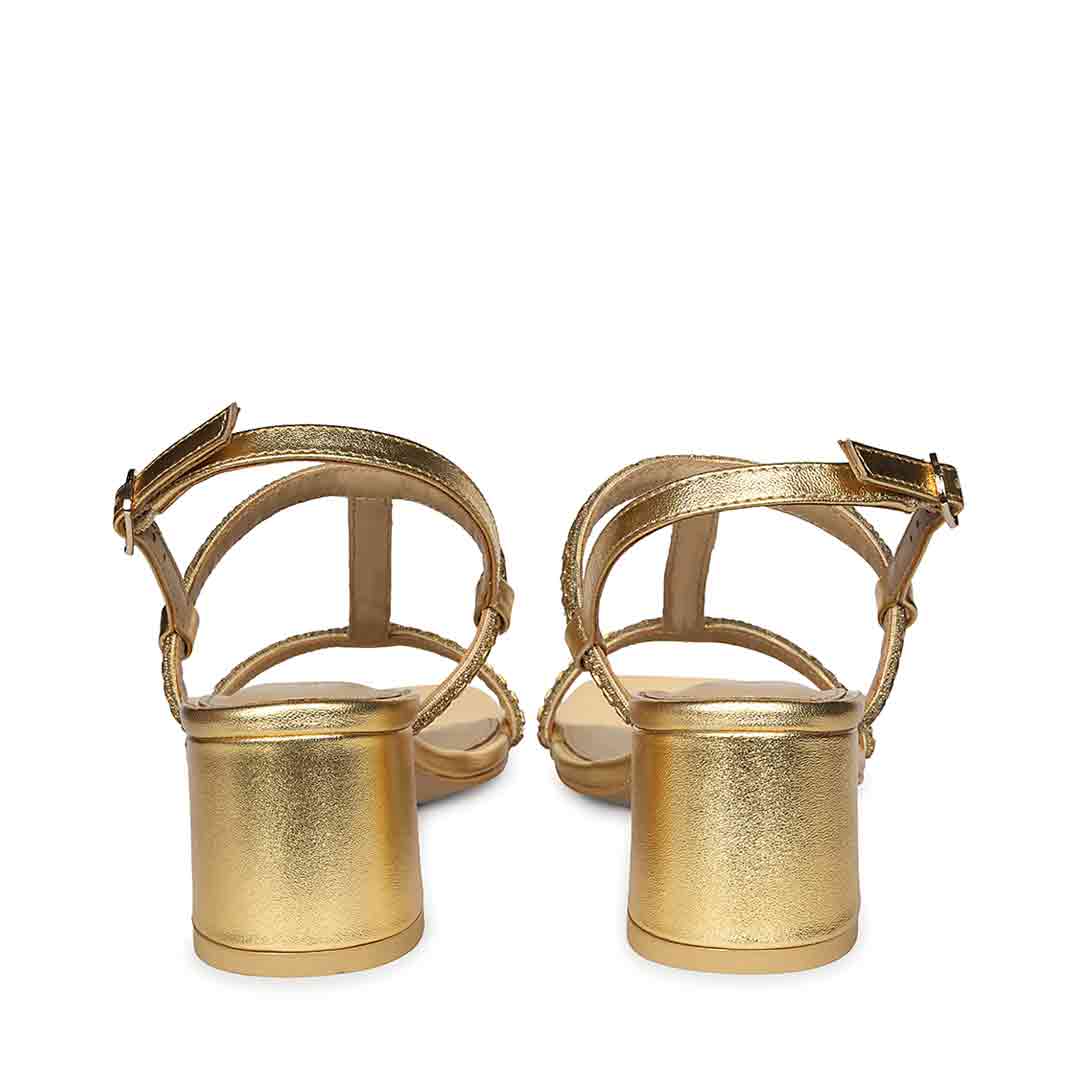 Saint Juno Golden Hour Jewel Leather Block Heel