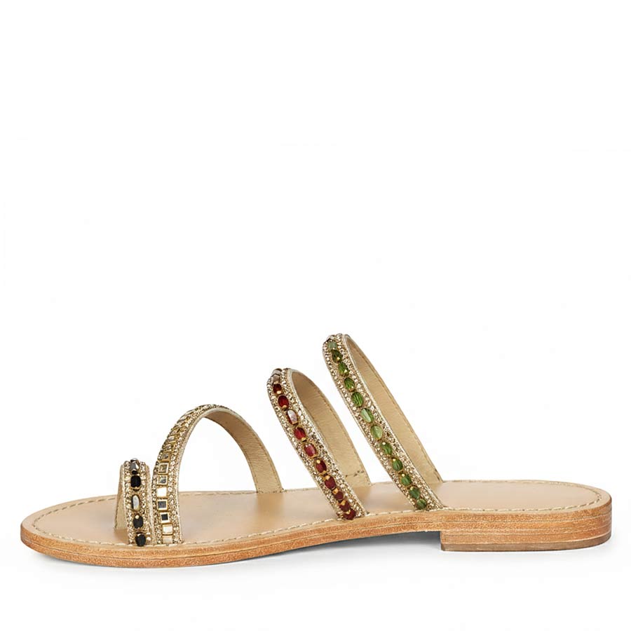 Saint Amber Royale Multi-Stone Leather Flats