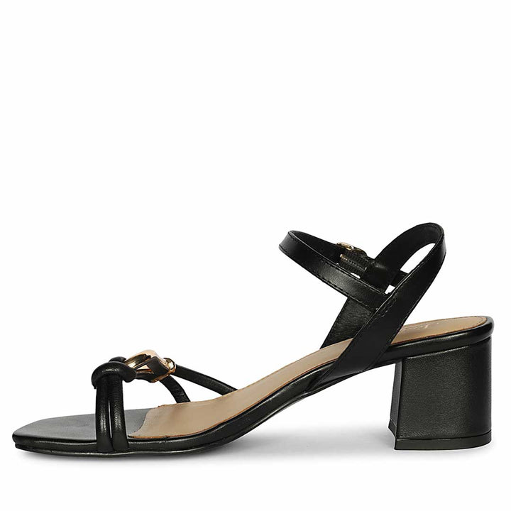 Saint Oryn Black Knot Trim Block Heels