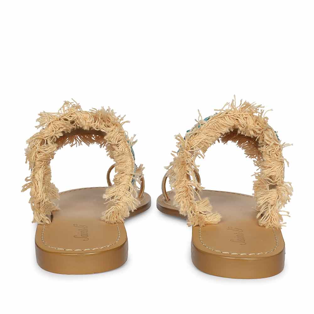 Saint Turquiose Leather Flat