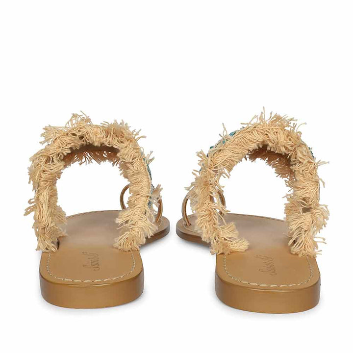 Saint Turquiose Leather Flat