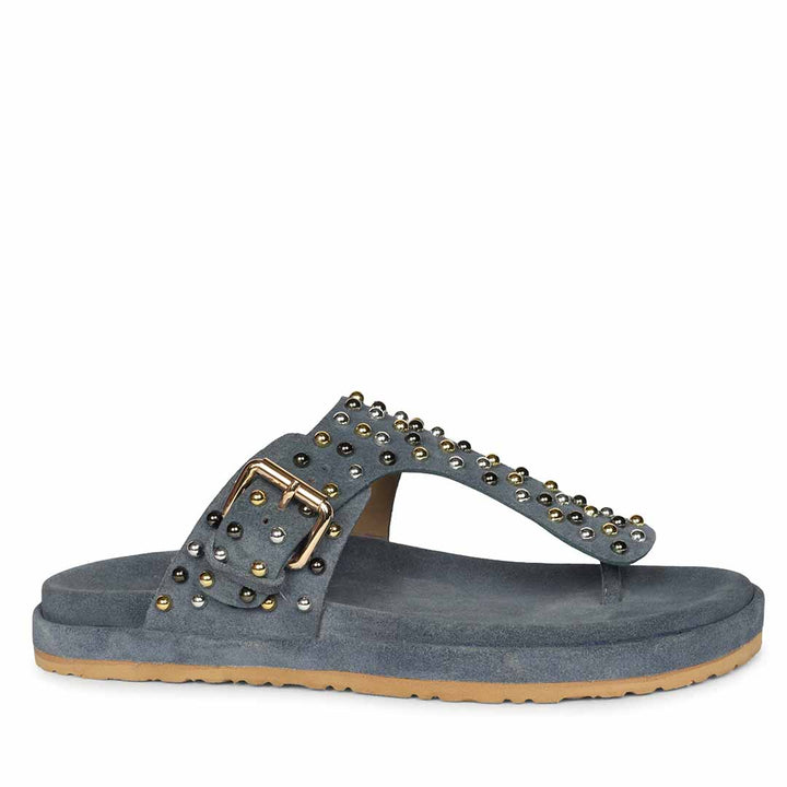 Saint Roma Studded Blue Footbed Sandals