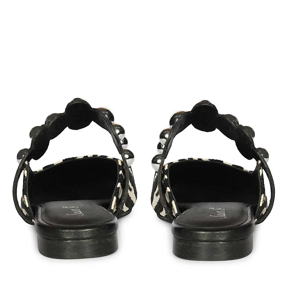 Saint Danika White Zebra Studded Leather Flats