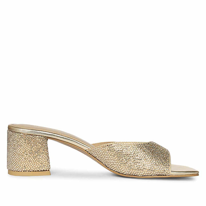 Saint Leslie Gold Crystal Heels