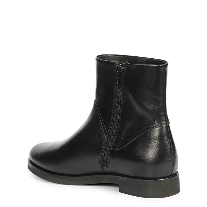 Saint Ryann Black Leather Handcrafted  InSide Zippers Ankle Boots