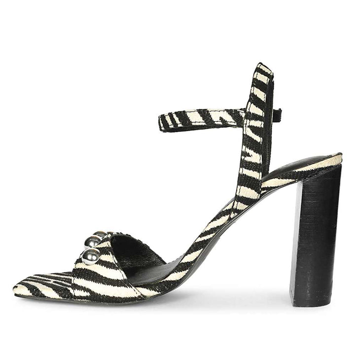 Saint Avery White Leopard Raffia High Block Heels