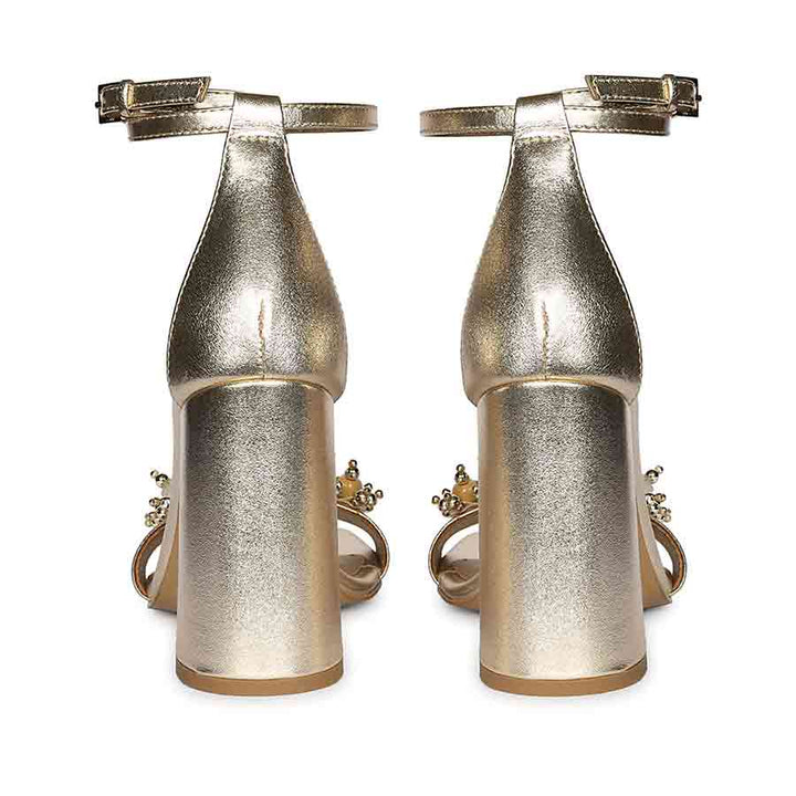 Saint Raquel Jewel Platin Leather Block Heels