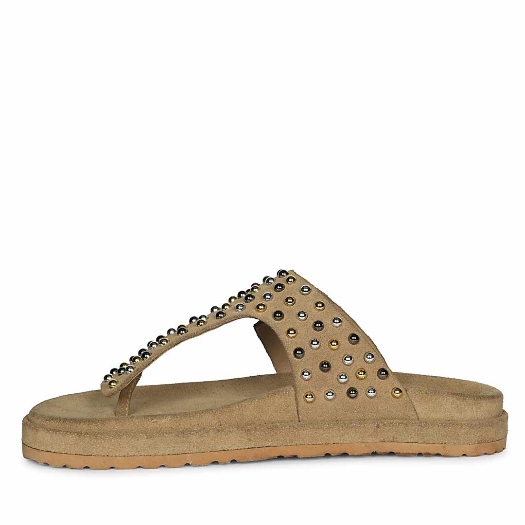 Saint Cappuccino Suede Leather Footbed Sandals