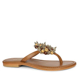 Saint Briony Jeweled Tan Leather Sandals