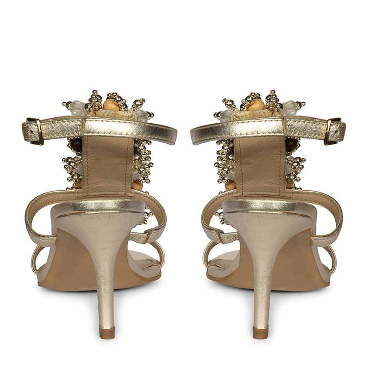 Saint Vesper Embellished Platin Leather Stilettos