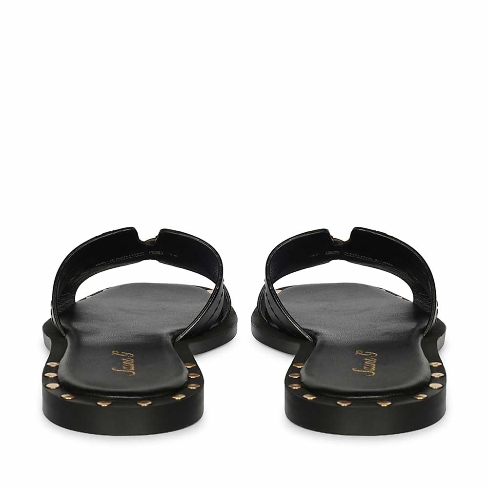 Saint Black Leather Flat