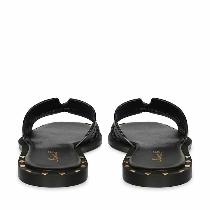Saint Black Leather Flat