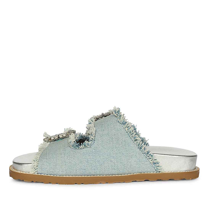 SaintG Blue Denim Footbed Sandals