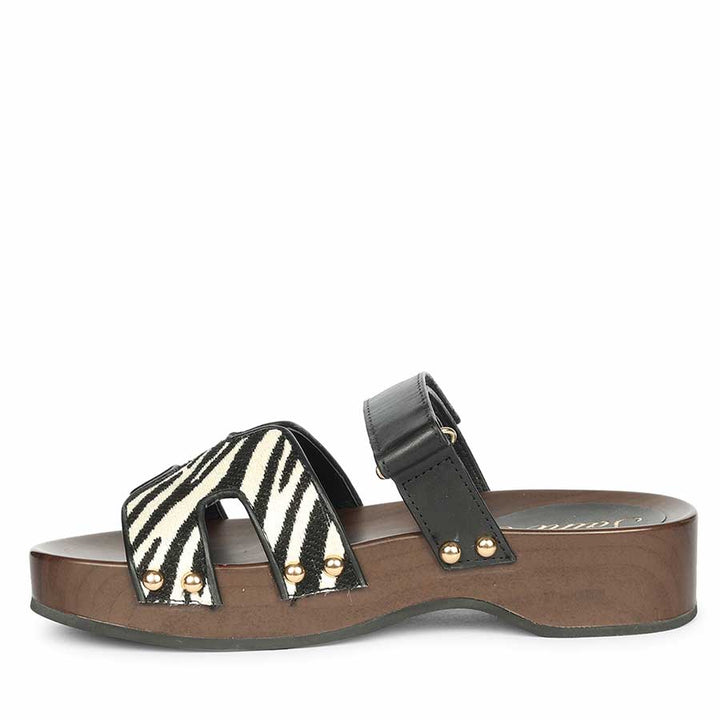 Saint Mikayla Black Leather Platform Sandals