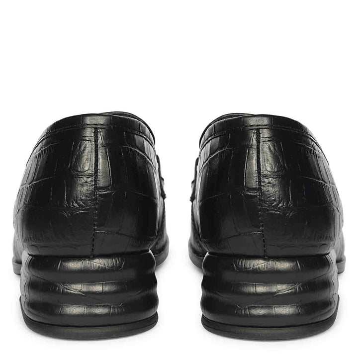 Jacqueline Croco - Heeled Loafers