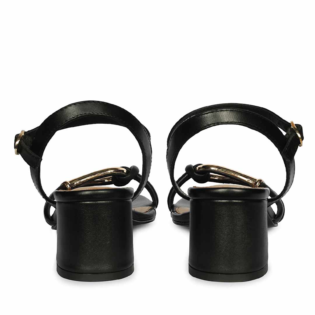 Saint Oryn Black Knot Trim Block Heels