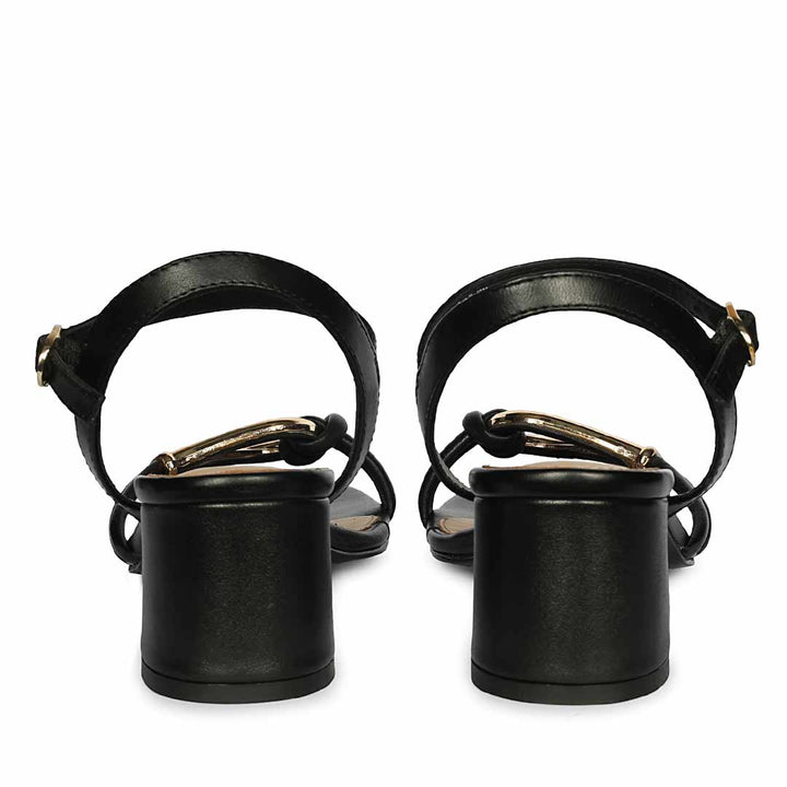 Saint Oryn Black Knot Trim Block Heels