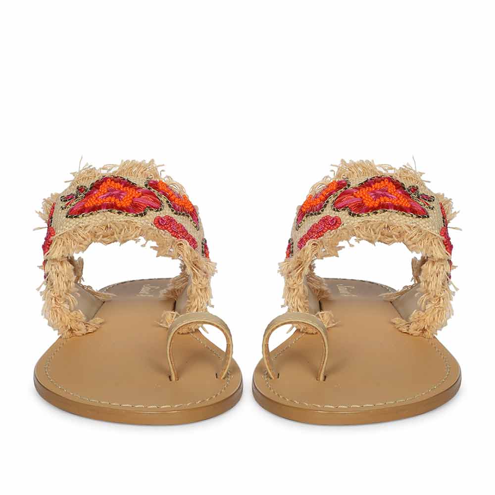 Saint Coral Leather Flat