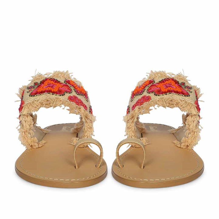 Saint Coral Leather Flat