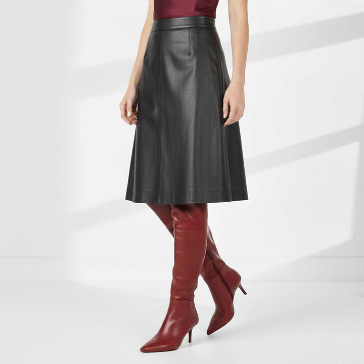 Saint Elodie Maroon Stretch Napa Thigh High Boots