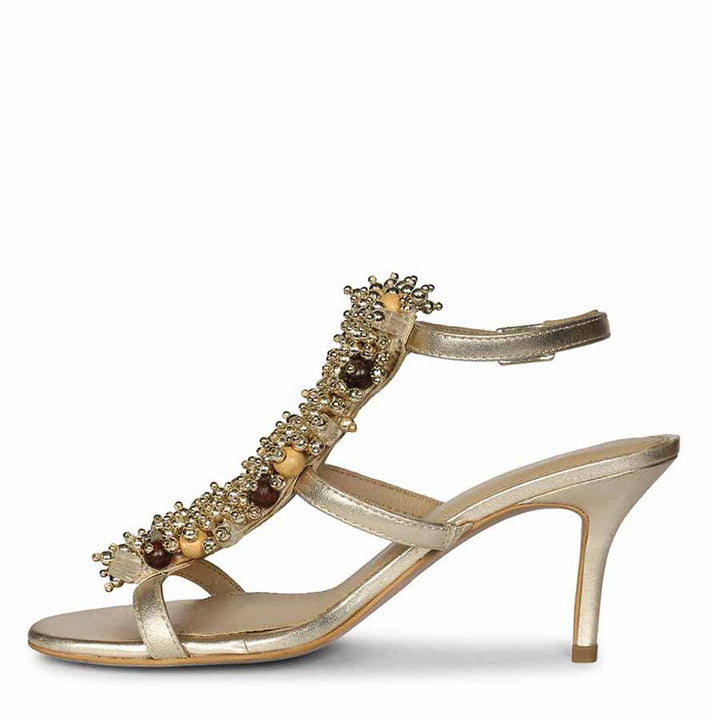 Saint Vesper Embellished Platin Leather Stilettos