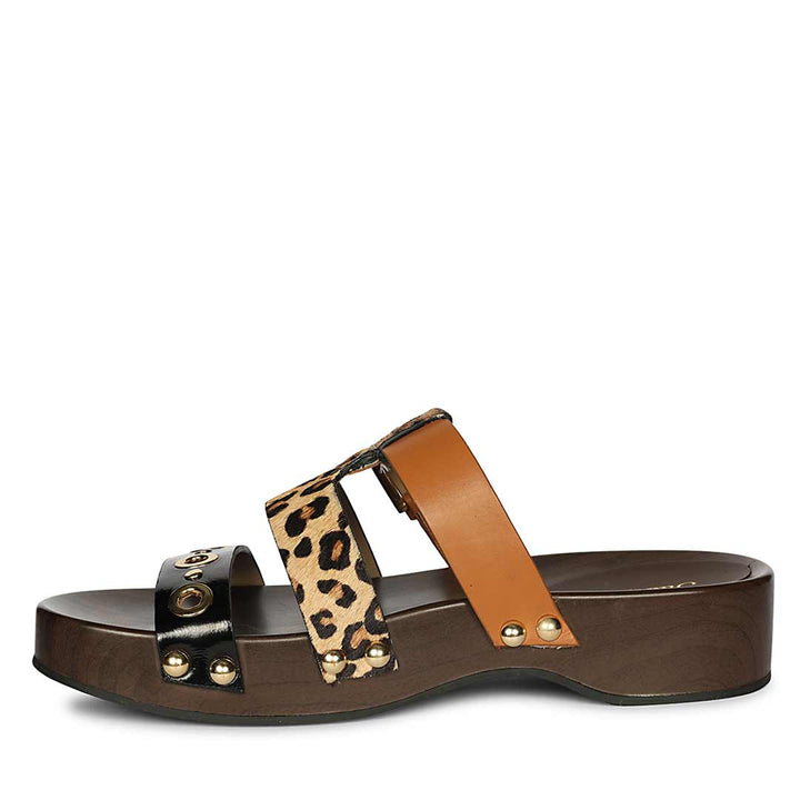 Saint Avely Embellished Black Leather Platform Sandals