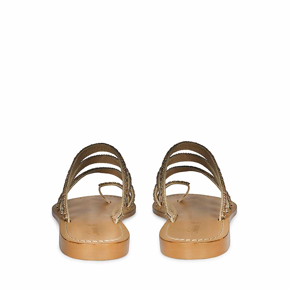 Saint Amber Stone Gold Leather Flats