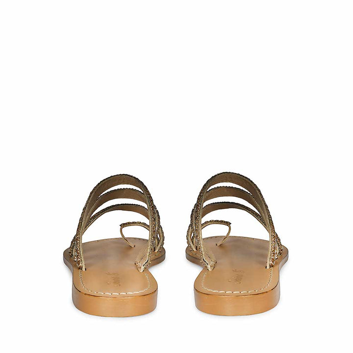 Saint Amber Stone Gold Leather Flats