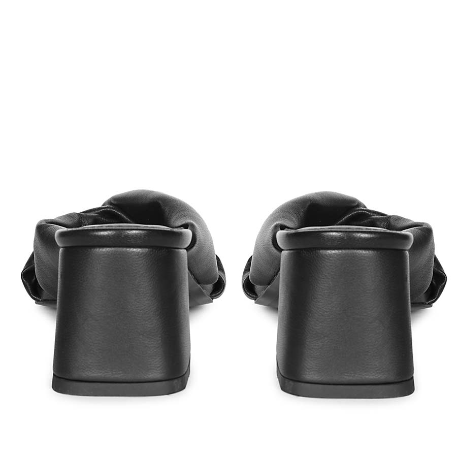 Saint Athena Black Glove Leather Block Heels