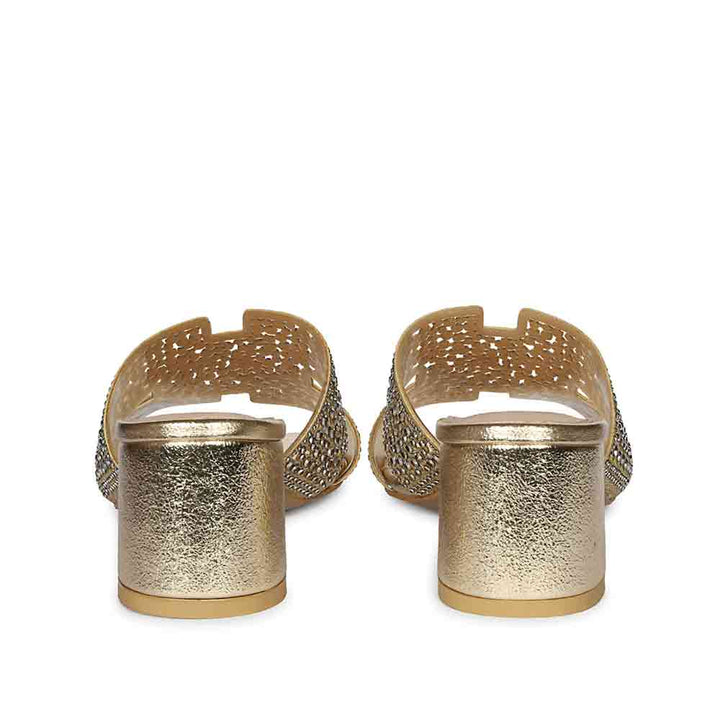 Saint Gold Leather Block Heels