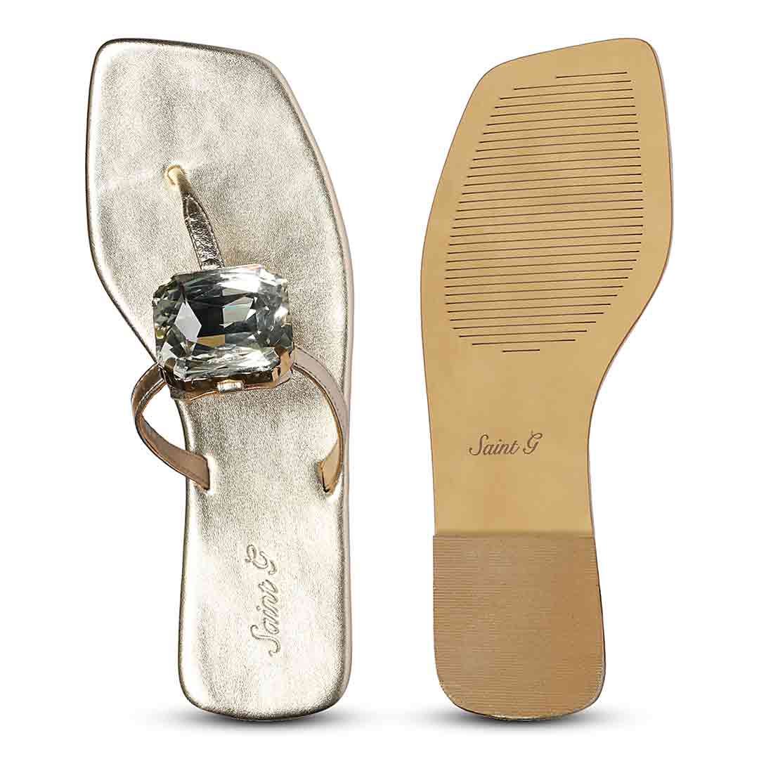 Saint Serena Luxe Platin Leather Sandals