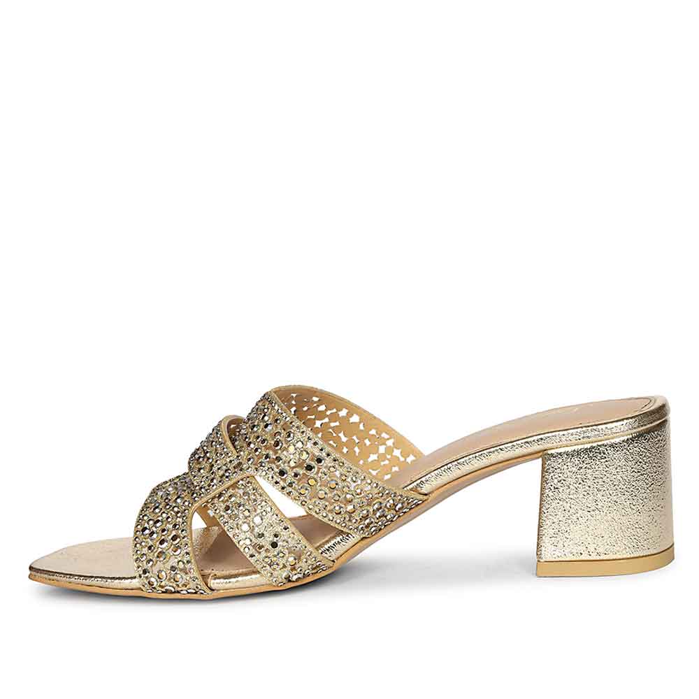 Saint Gold Leather Block Heels