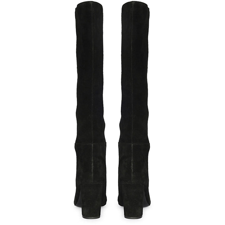 Saint Priscilla Black Leather Knee High Slouch Boots