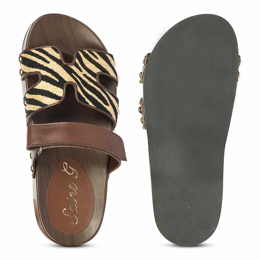 Saint Mikayla brown Leather Platform Sandals